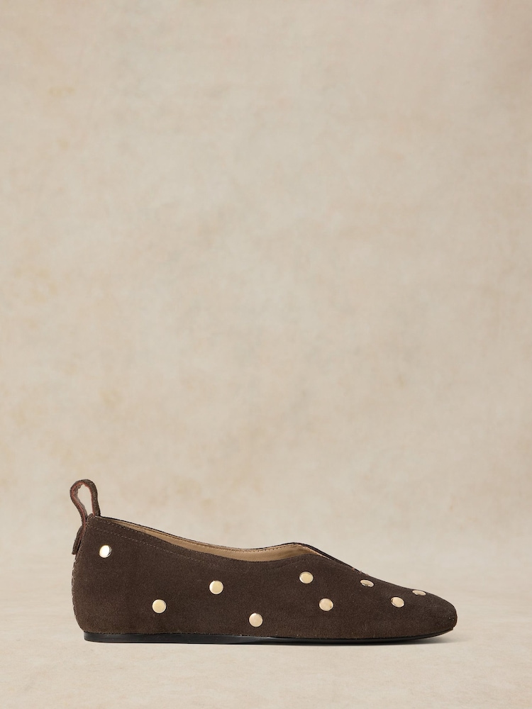 White Stuff Brown Janie Stud Ballerina - Image 1 of 5 White Stuff Brown Janie Stud Ballerina - Image 1 of 5