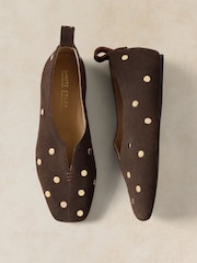 White Stuff Brown Janie Stud Ballerina - Image 3 of 5
