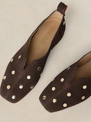 White Stuff Brown Janie Stud Ballerina - Image 5 of 5
