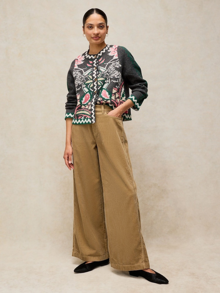 Zeleno - White Stuff Ayla Cord Pantalone širokih nogavica - Slika 1 od 6 Zeleno - White Stuff Ayla Cord Pantalone širokih nogavica - Slika 1 od 6