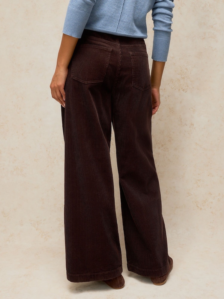 Smeđa - White Stuff Ayla Cord Pantalone širokih nogavica - Slika 2 od 6 Smeđa - White Stuff Ayla Cord Pantalone širokih nogavica - Slika 2 od 6