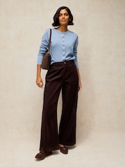 Smeđa - White Stuff Ayla Cord Pantalone širokih nogavica - Slika 3 od 6