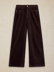 Smeđa - White Stuff Ayla Cord Pantalone širokih nogavica - Slika 5 od 6