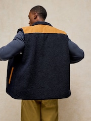 White Stuff Blue Borg Pocket Detail Gilet - Image 3 of 6
