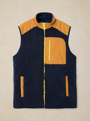 White Stuff Blue Borg Pocket Detail Gilet - Image 5 of 6