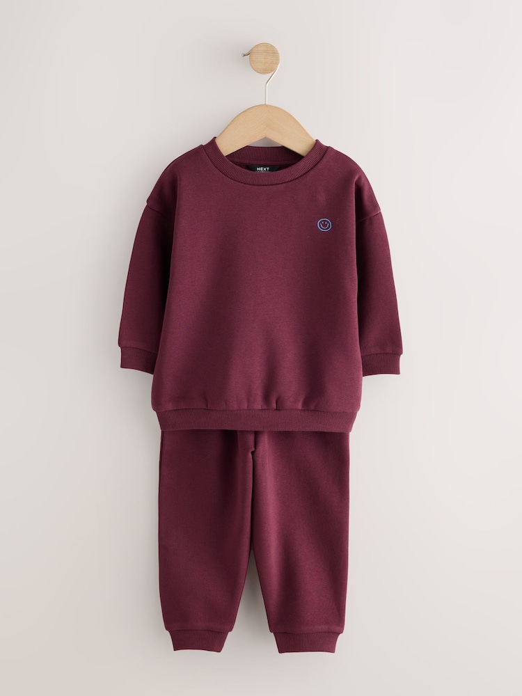 Burgundy Red Logo Sweatshirt And Joggers Set (3mths-7yrs) - Image 1 of 5