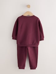 Burgundy Red Logo Sweatshirt And Joggers Set (3mths-7yrs) - Image 2 of 5
