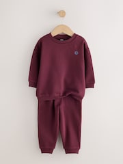 Burgundy Red Logo Sweatshirt And Joggers Set (3mths-7yrs) - Image 3 of 5