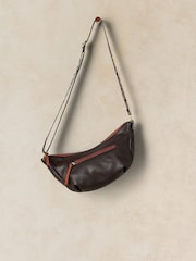 White Stuff Brown Meadow Leather Cross-Body Bag - Image 3 of 4
