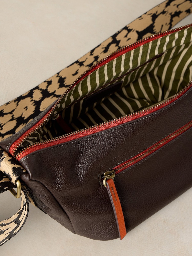 White Stuff Brown Meadow Leather Cross-Body Bag - Image 4 of 4