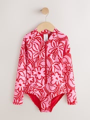 Red/Pink Long Sleeve Sunsafe Swimsuit (3mths-16yrs) - Image 1 of 4