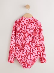Red/Pink Long Sleeve Sunsafe Swimsuit (3mths-16yrs) - Image 2 of 4