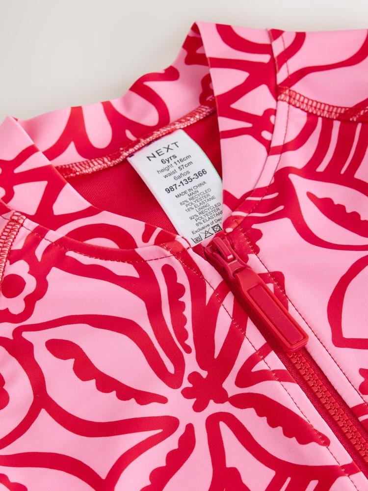 Red/Pink Long Sleeve Sunsafe Swimsuit (3mths-16yrs) - Image 4 of 4 Red/Pink Long Sleeve Sunsafe Swimsuit (3mths-16yrs) - Image 4 of 4