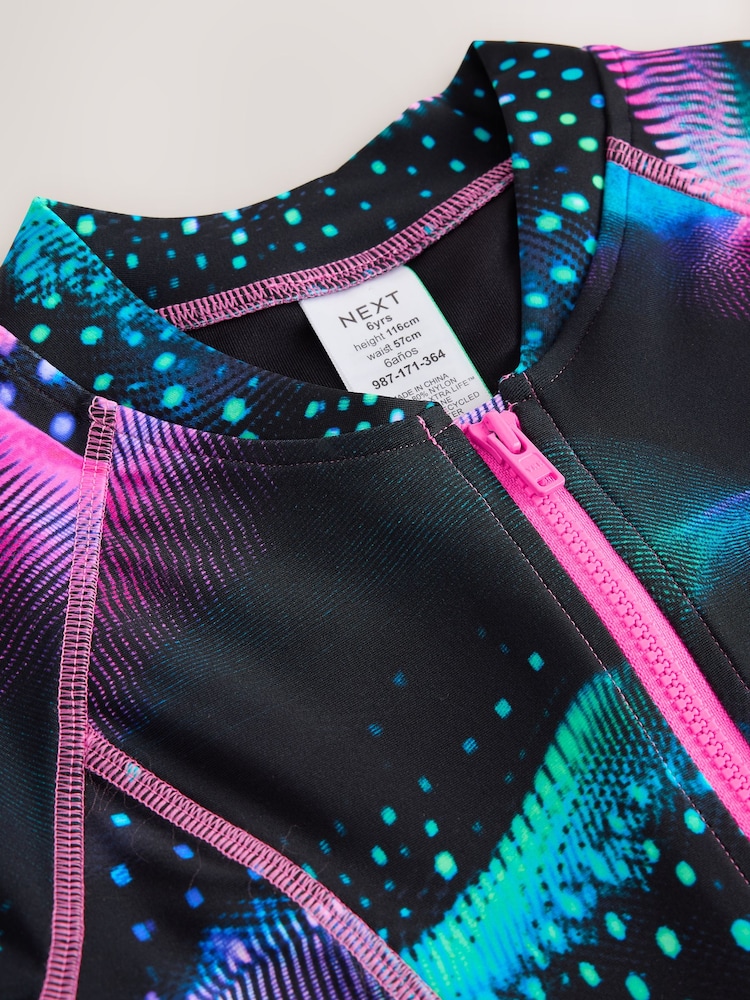 Black Swirl Long Sleeve Sunsafe Swimsuit (3mths-16yrs) - Image 4 of 4