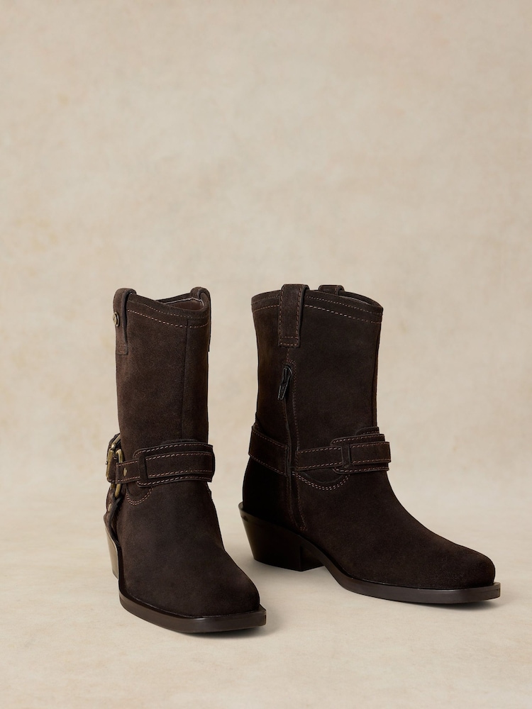 White Stuff Brown Liberty Western Biker Boots - Image 2 of 4