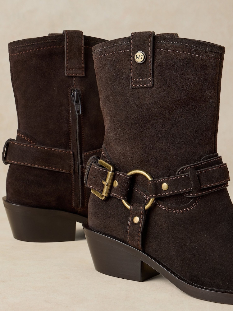 White Stuff Brown Liberty Western Biker Boots - Image 4 of 4