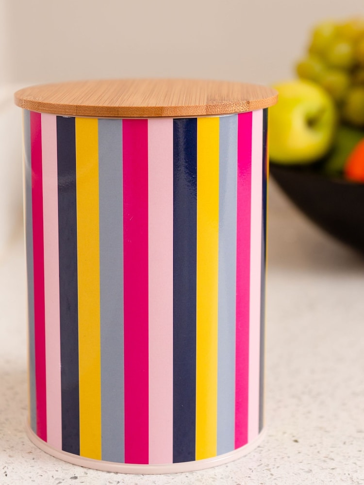 Navigate Pink Guatemala Stripe Storage Canister - Image 1 of 2