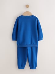 Cobalt Blue Logo Sweatshirt And Joggers Set (3mths-7yrs) - Image 3 of 5