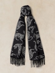 White Stuff Black Midweight Pattern Scarf - Image 1 of 3