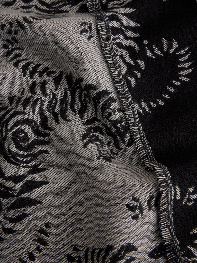 White Stuff Black Midweight Pattern Scarf - Image 3 of 3 White Stuff Black Midweight Pattern Scarf - Image 3 of 3
