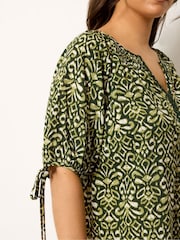 Yours Curve Green Ric  Rac Blouse - Image 4 of 5