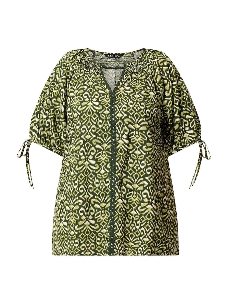 Yours Curve Green Ric Rac Blouse - Image 5 of 5 Yours Curve Green Ric Rac Blouse - Image 5 of 5