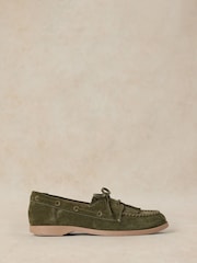 White Stuff Green Mahri Boat Shoes - Image 1 of 4