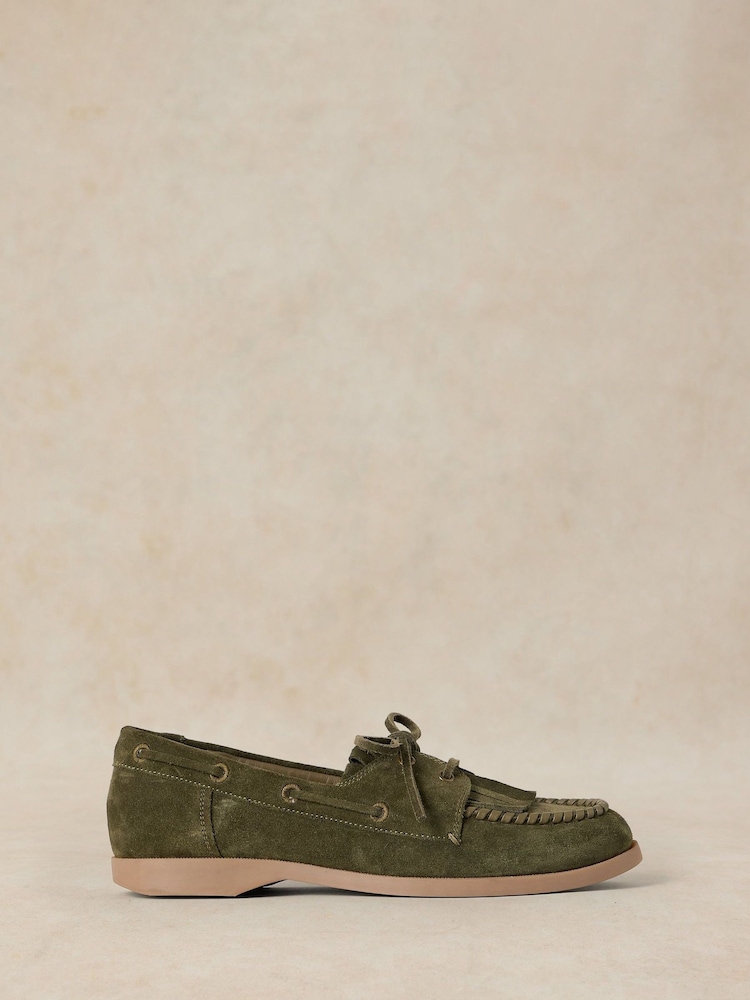 White Stuff Green Mahri Boat Shoes - Image 1 of 4 White Stuff Green Mahri Boat Shoes - Image 1 of 4