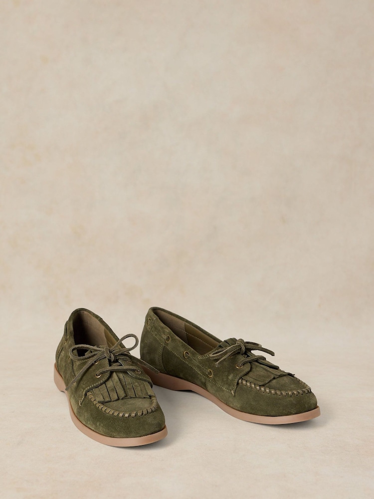 White Stuff Green Mahri Boat Shoes - Image 2 of 4 White Stuff Green Mahri Boat Shoes - Image 2 of 4