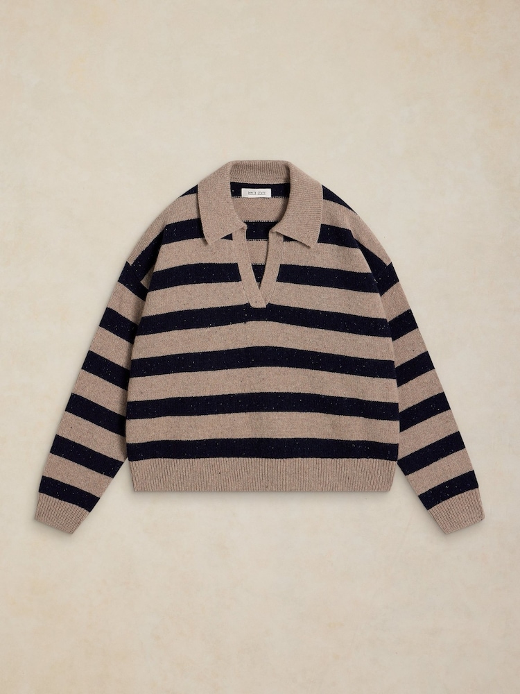 White Stuff Natural Izzy Striped Collar Jumper - Image 6 of 6 White Stuff Natural Izzy Striped Collar Jumper - Image 6 of 6