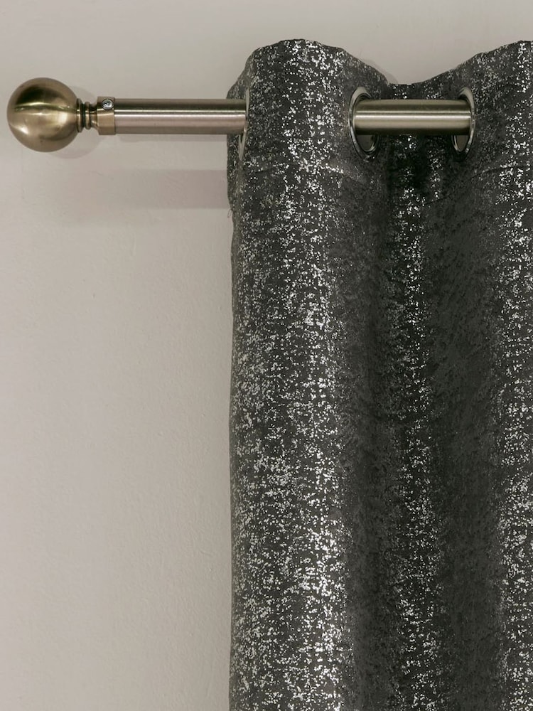 Enhanced Living Grey Halo Ready Made Blackout Thermal Eyelet Curtains - Image 1 of 3
