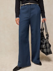 White Stuff Blue Belle Tweedy Wide Leg Trousers - Image 1 of 6