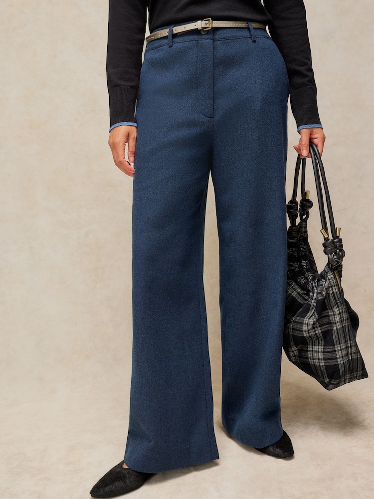 White Stuff Blue Belle Tweedy Wide Leg Trousers - Image 1 of 6 White Stuff Blue Belle Tweedy Wide Leg Trousers - Image 1 of 6