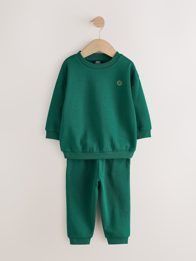 Verde brilhante - Conjunto Sweatshirt e joggers (3meses -7anos) - Imagem 1 de 5