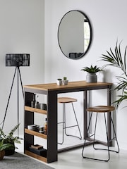 Dark Bronx Oak Effect 2 Seater Storage Bar Table - Image 1 of 7