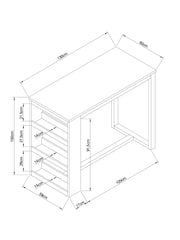 Dark Bronx Oak Effect 2 Seater Storage Bar Table - Image 7 of 7