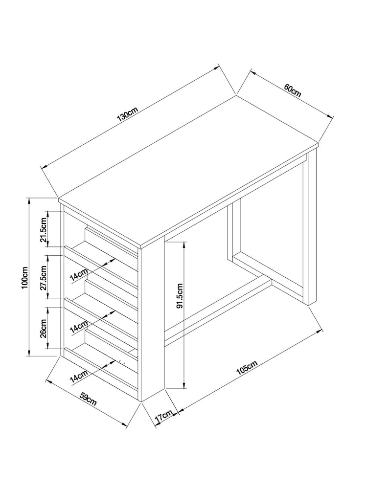 Dark Bronx Oak Effect 2 Seater Storage Bar Table - Image 7 of 7