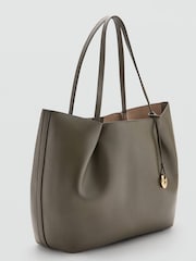 Mango Nude Structured Tote Bag - Image 3 of 5