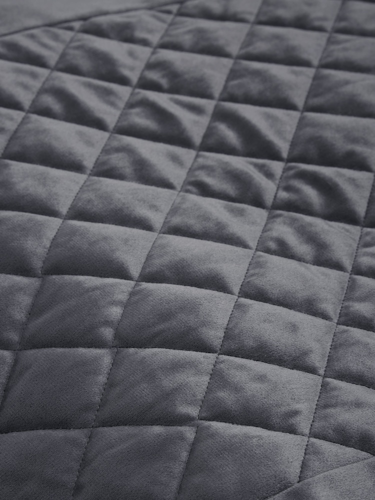 Grey Hamilton Velvet Duvet Cover And Pillowcase Set - Image 2 of 4