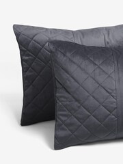 Grey Hamilton Velvet Duvet Cover And Pillowcase Set - Image 3 of 4
