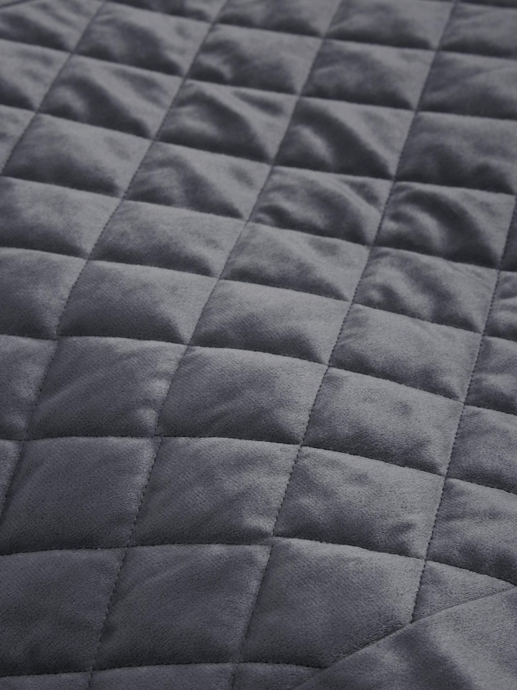 Grey Hamilton Velvet Duvet Cover And Pillowcase Set - Image 4 of 4