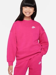 Цвет фуксии - Флисовый свитшот свободного кроя Nike Club - Image 1 of 4