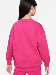 Цвет фуксии - Флисовый свитшот свободного кроя Nike Club - Image 2 of 4