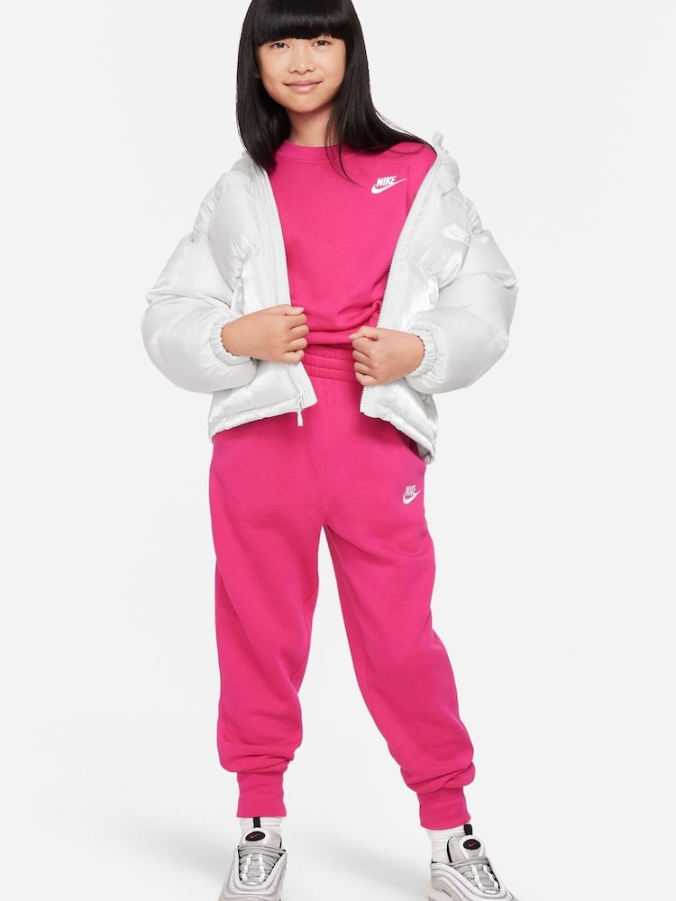 Цвет фуксии - Флисовый свитшот свободного кроя Nike Club - Image 4 of 4