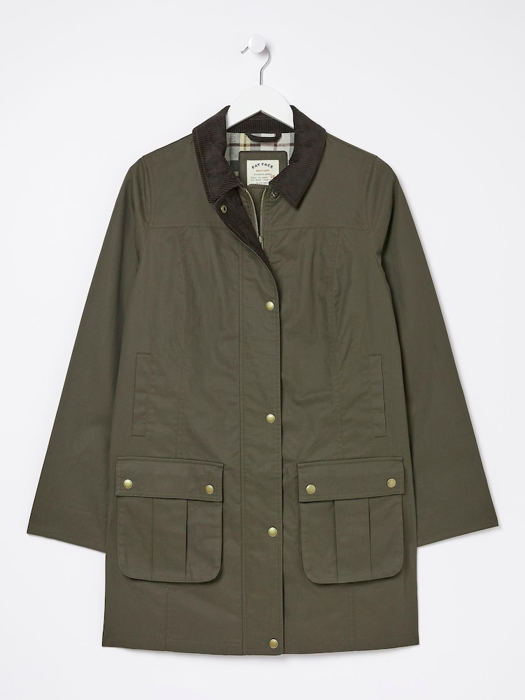 FatFace Green Hampshire Wax Swing Coat - Image 7 of 7