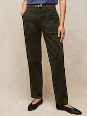 White Stuff Green Twister Cord Straight Leg Trousers - Image 1 of 6