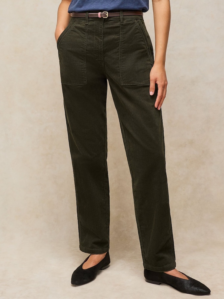 White Stuff Green Twister Cord Straight Leg Trousers - Image 1 of 6 White Stuff Green Twister Cord Straight Leg Trousers - Image 1 of 6