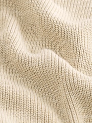 Neutral Regular Fit Cotton Rich Textured Crew Jumper - Image 4 of 7
