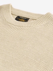 Neutral Regular Fit Cotton Rich Textured Crew Jumper - Image 7 of 7