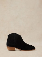 White Stuff Black Wide Fit Suede Ankle Boots - Image 1 of 4